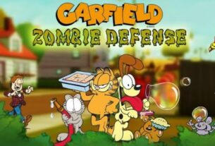 Help Garfield take on the undead in Garfield Zombie Defense