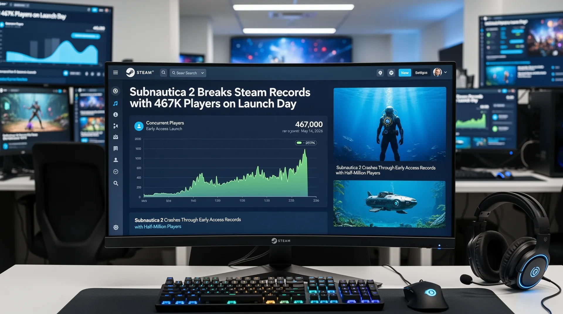 Subnautica 2 Breaks Steam Records with 467K Players on Launch Day